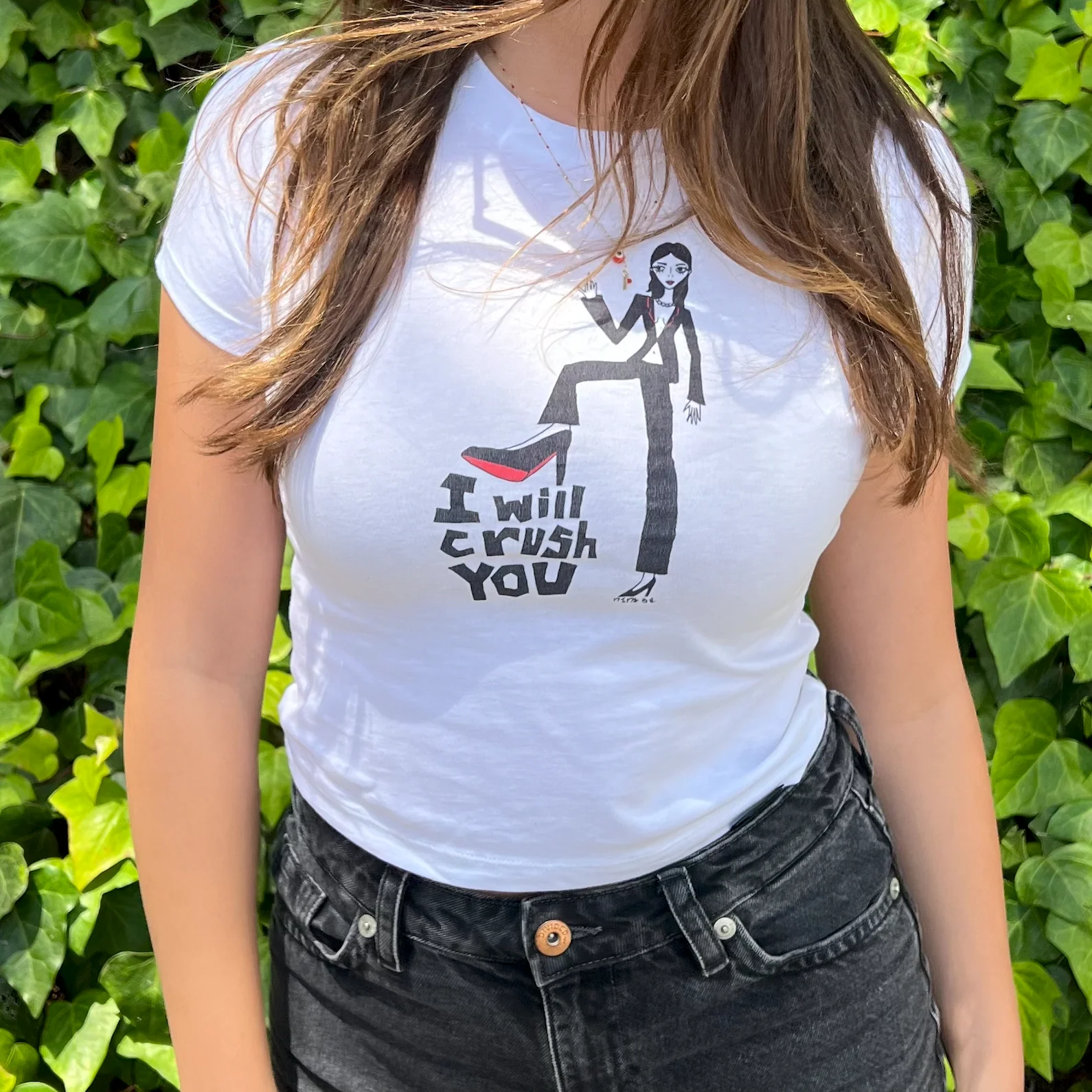 I Will Crush You Graphic Fitted T-Shirt