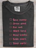 Life Checklist Graphic Relaxed T-Shirt