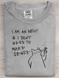 Artist Cat Graphic Crew Neck Tee