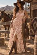 Cream Floral Lace Trim Slip Dress