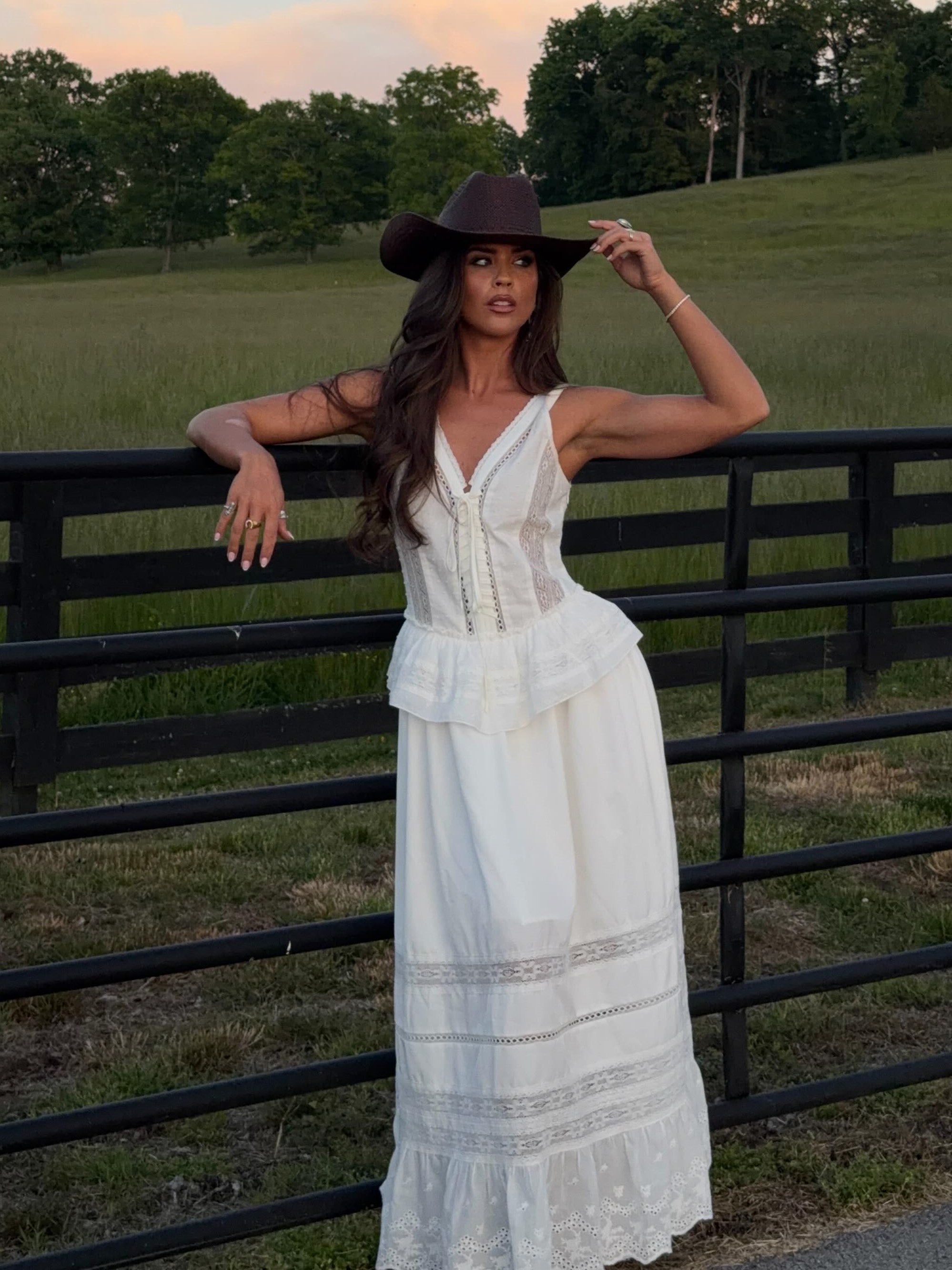 Lace Insert V-Neck Sleeveless Maxi Dress