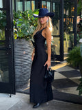 Lace Trim Satin Slip Maxi Dress