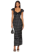 Polka Dot Lace Slip Midi Dress