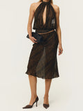 Leopard Print Halter Two-Piece Set