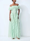 Mint Green Ruffle Maxi Dress