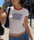 White Ringer Thank You Graphic Tee