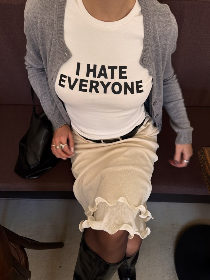 White I Hate Everyone Graphic Tee