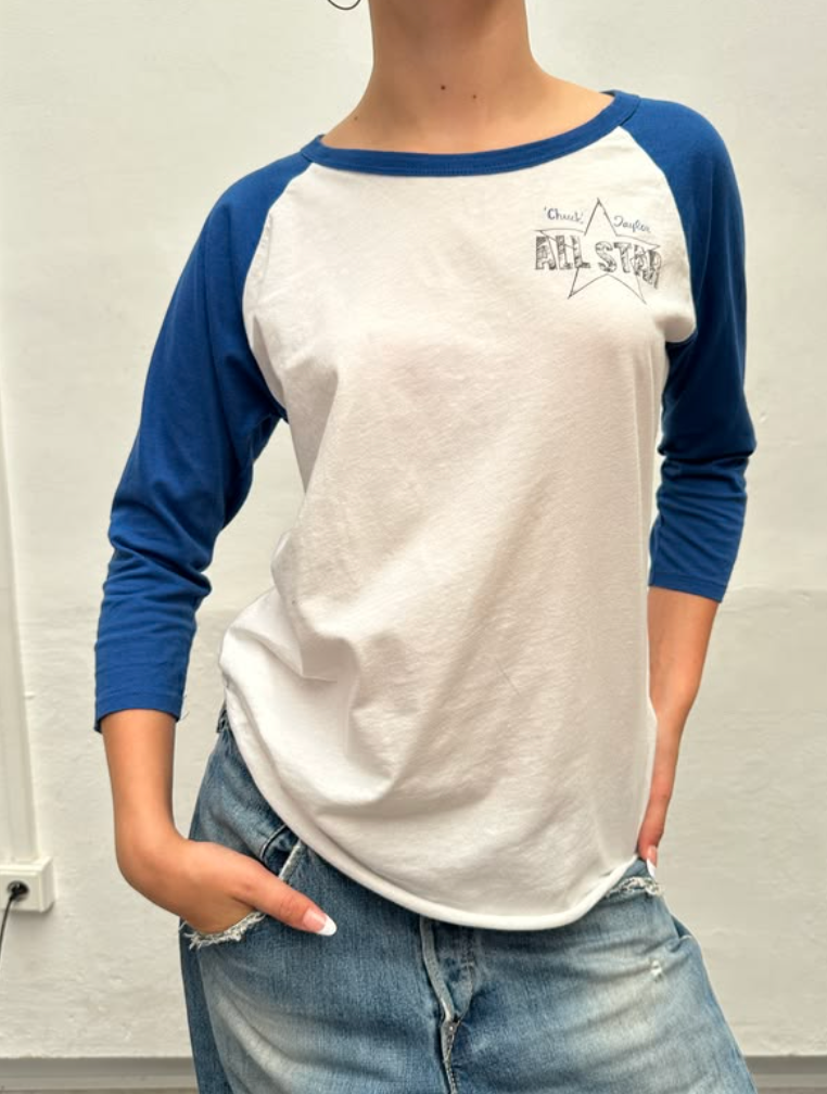 Blue White All Star Raglan Tee