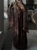 Brown Leopard Print Sheer Maxi Dress