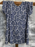 Frayed Textured Abstract Rose Print Tunic Top