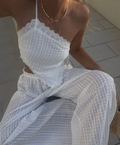 Backless Embroidered Fan-Shaped Camisole Set