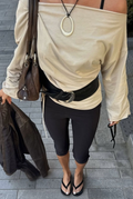 Off-Shoulder Long Sleeve Relaxed Top