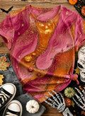 Halloween Swirl Print Short Sleeve T-Shirt
