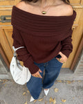 Ribbed Off-Shoulder Sweater