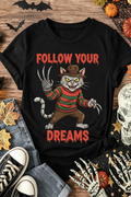 Halloween Freddy Cat 'Follow Your Dreams' Graphic Tee