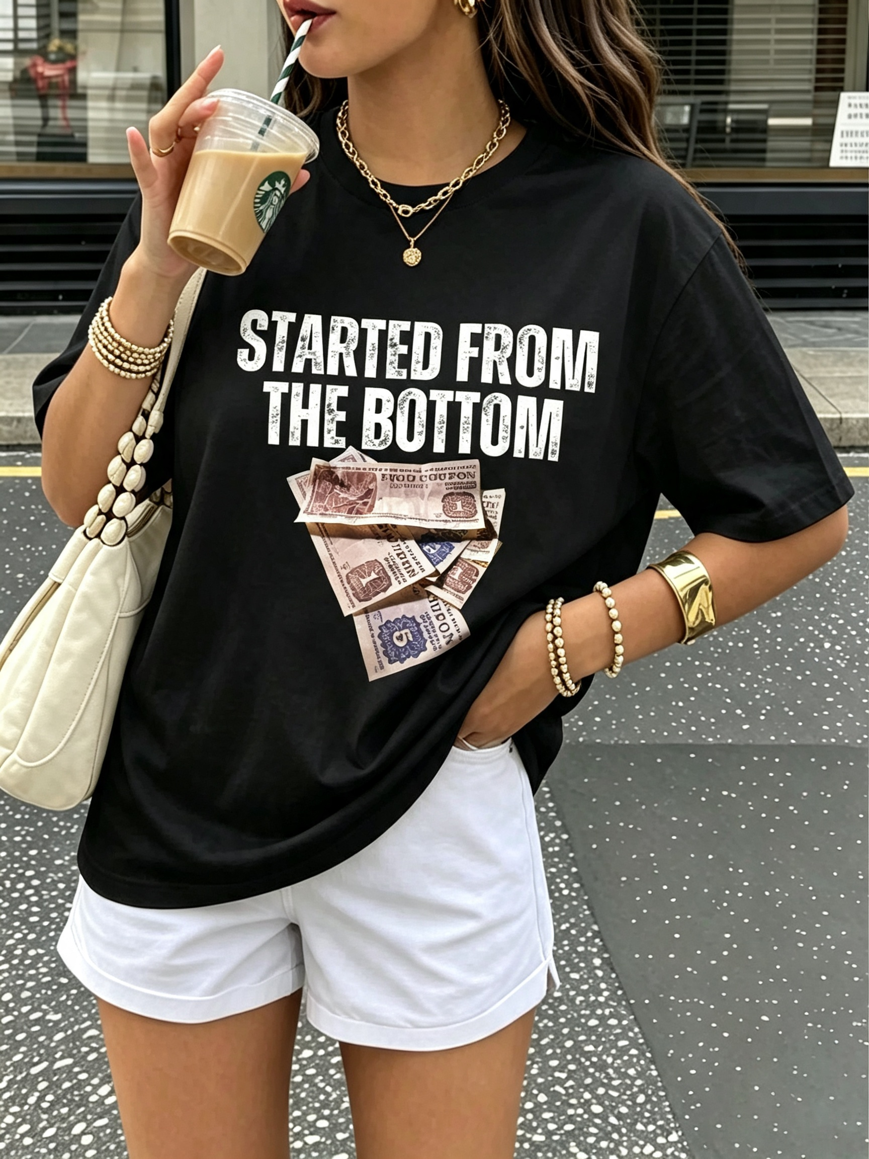 Started From The Bottom Graphic Oversized Tee