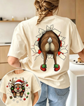 Funny Reindeer Butt Christmas Oversized Tee