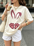 Leopard Bunny Ear And Paw Graphic Tee