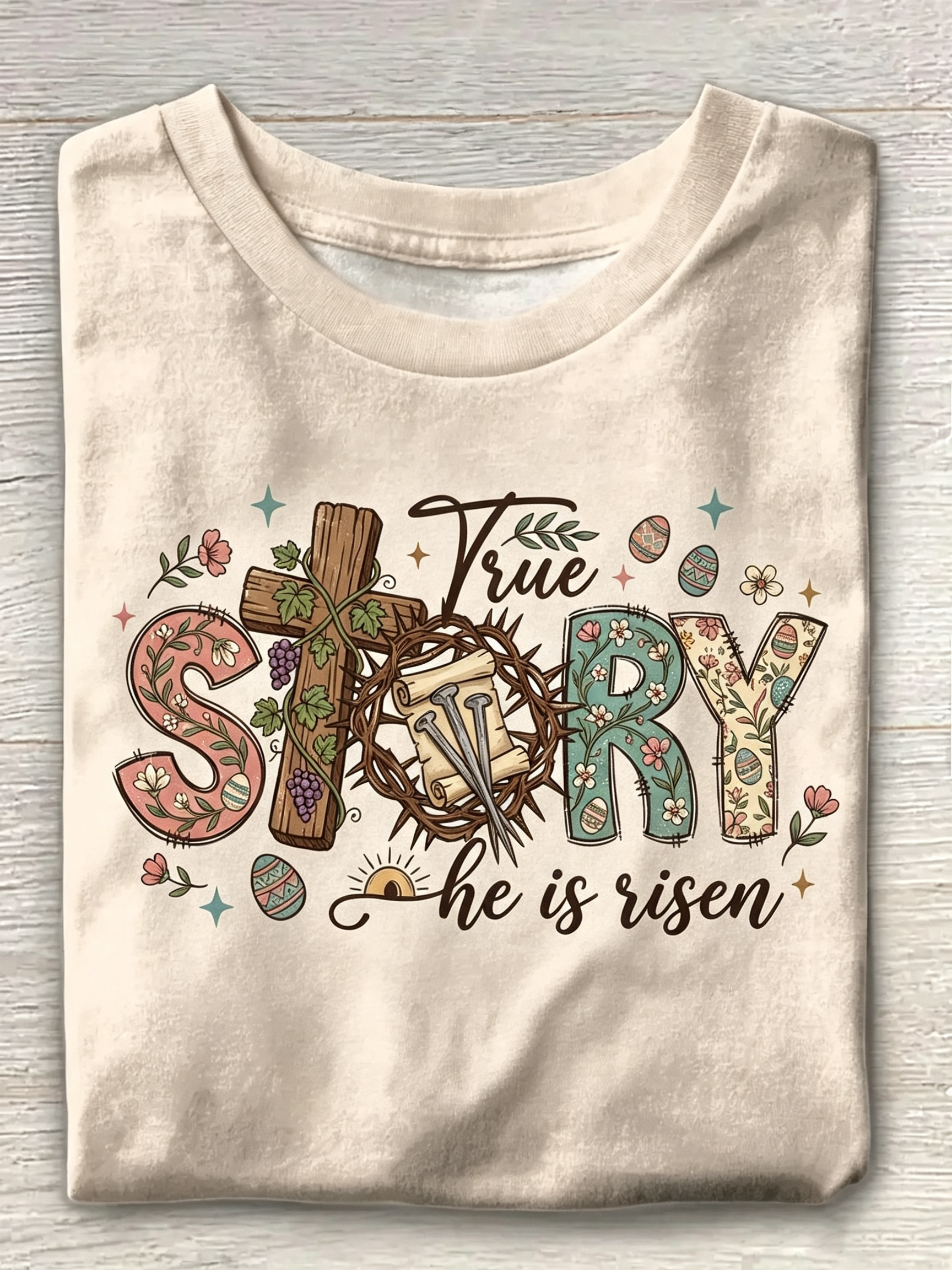 True Story He Is Risen Easter Graphic Tee