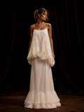 White Textured Bubble Hem Maxi Dress