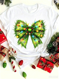 Christmas Pine Bow Graphic Knotted Tee