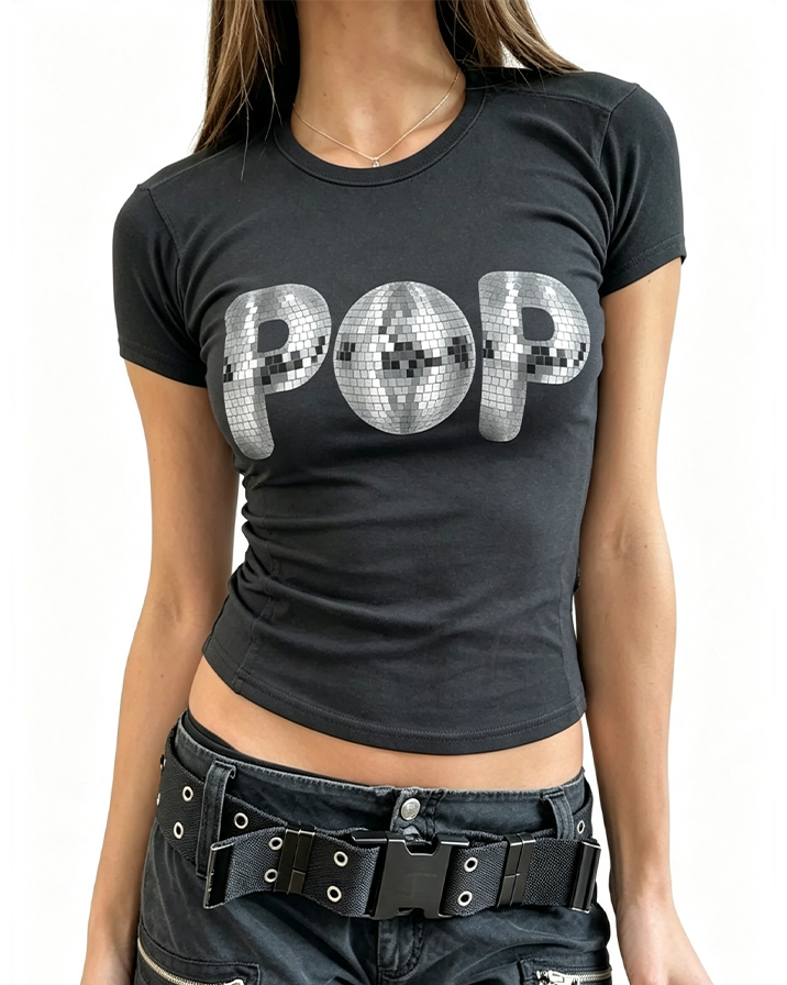 Disco Ball POP Graphic Baby Tee