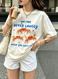 Never Lonely Crabs Oversized Graphic Tee