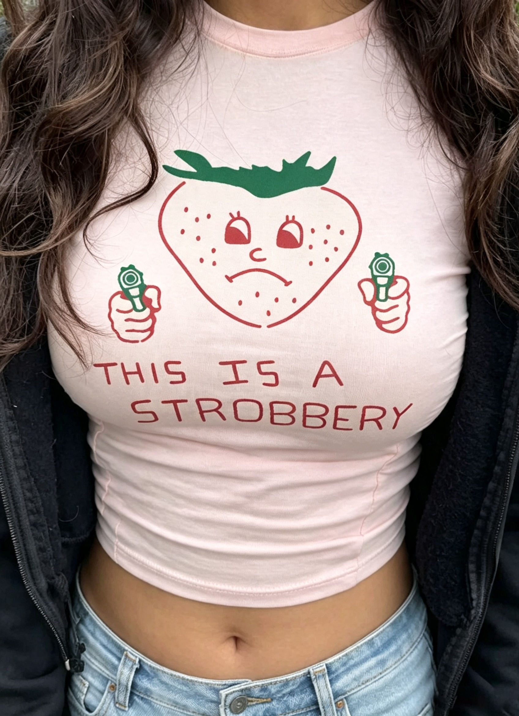 Strawberry Robbery Graphic Baby Tee