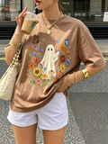 Floral Ghost Oversized Graphic Tee