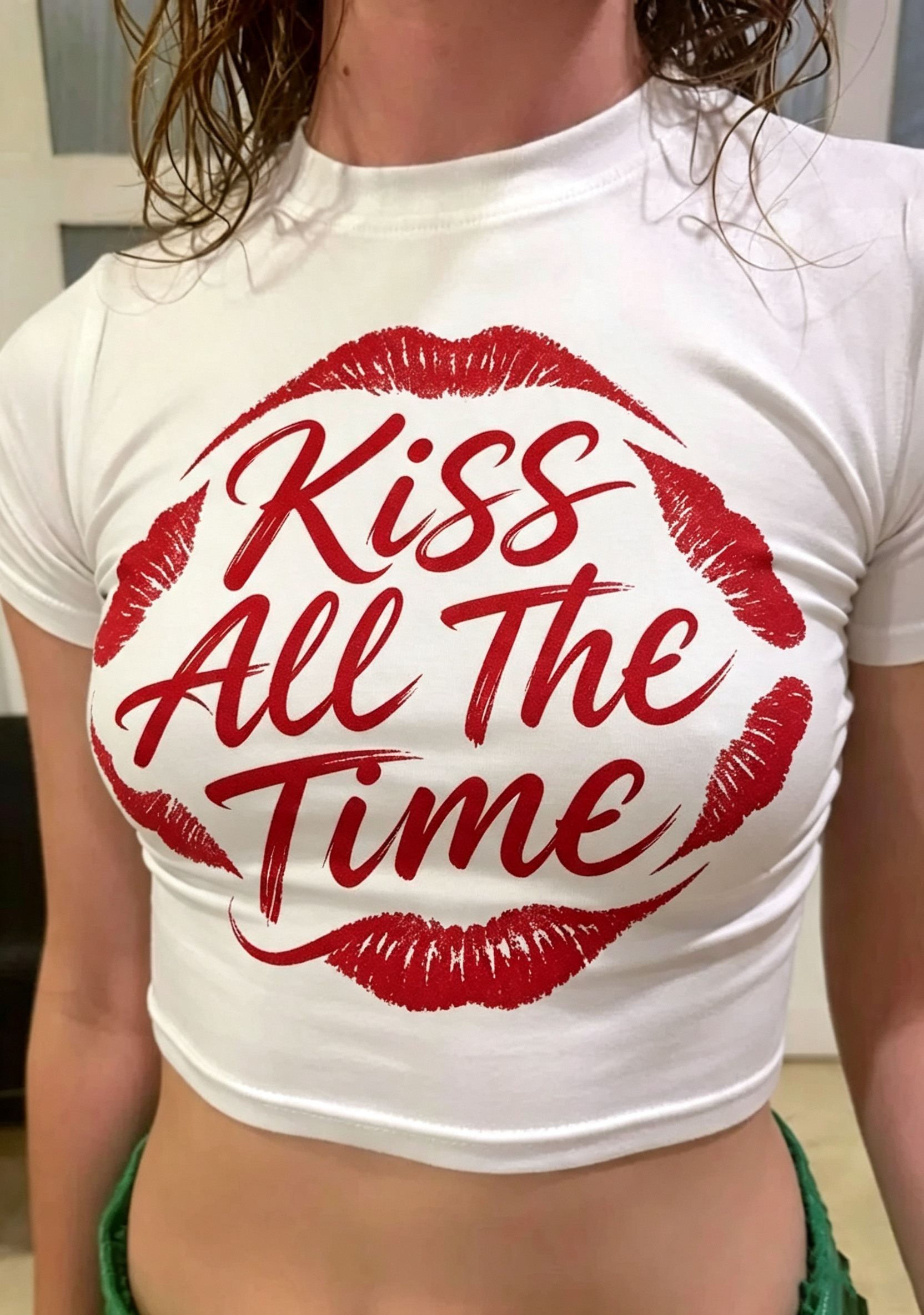 Kiss All The Time Graphic Baby Tee