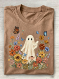 Floral Ghost Oversized Graphic Tee