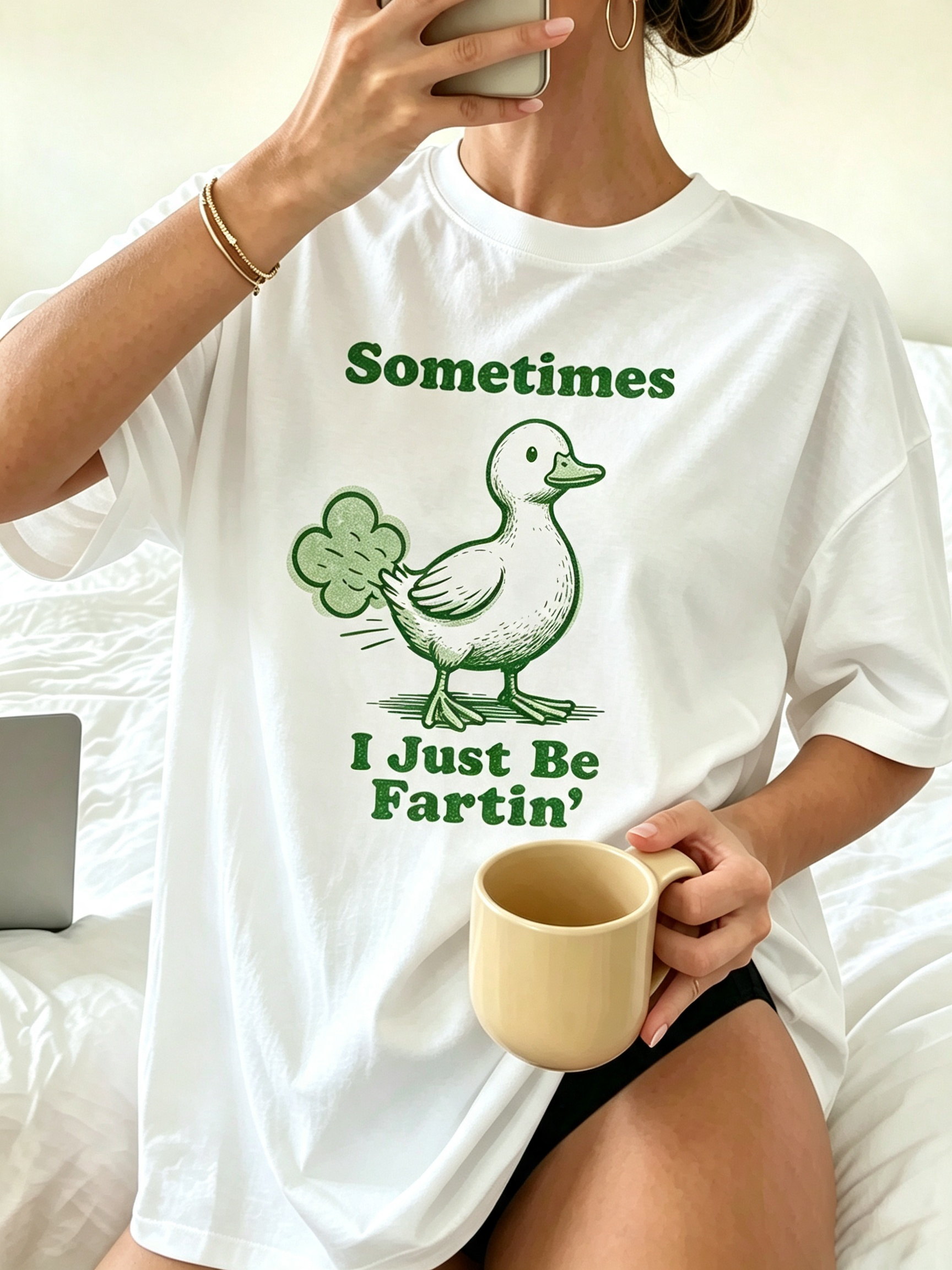 Just Be Fartin' Duck Oversized Tee