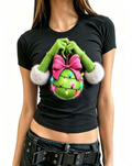 Grinch Christmas Ornament Baby Tee