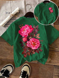 Pink Peony Floral Graphic T-Shirt