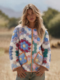 Pastel Hexagon Patchwork Quilted Jacket