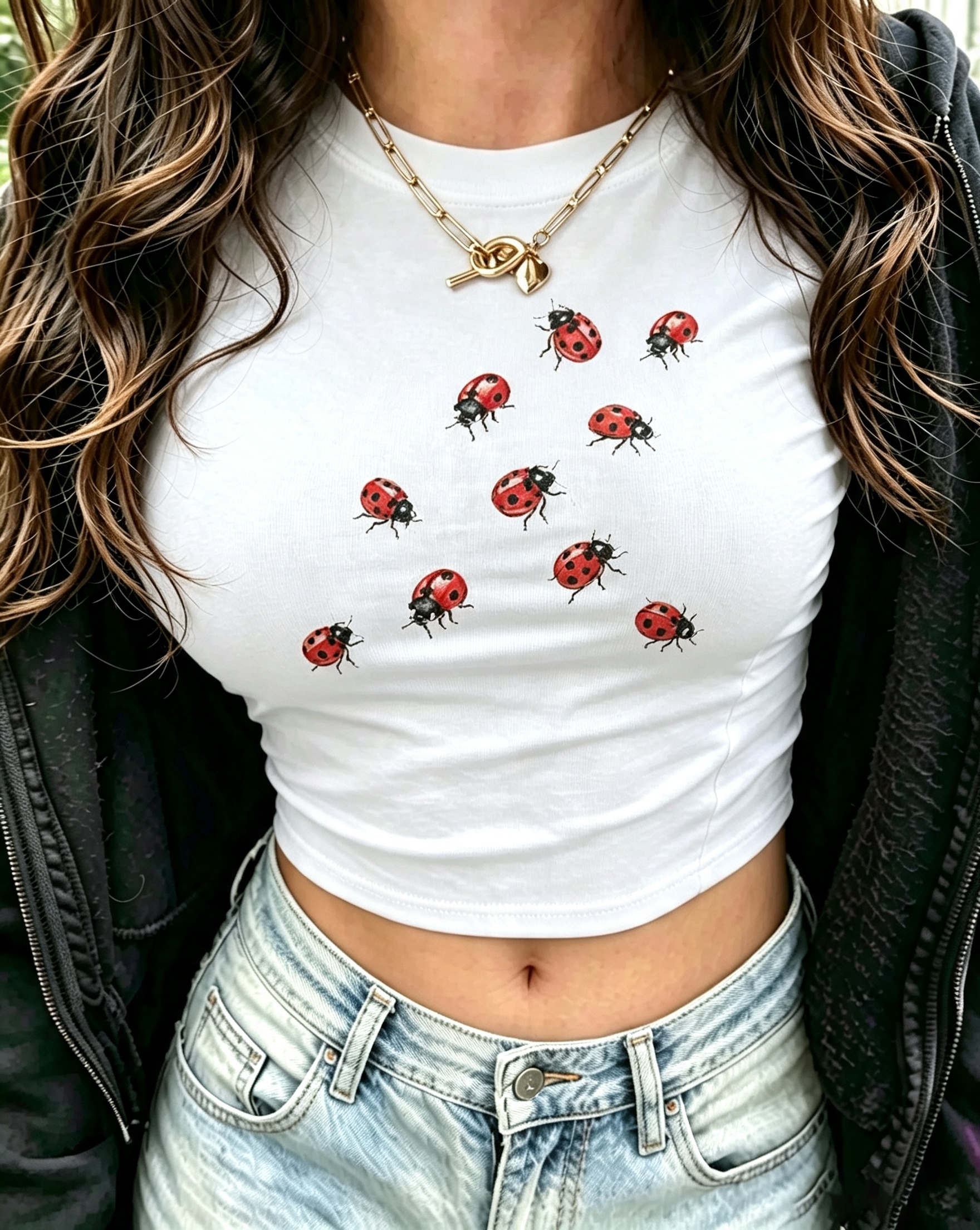 Ladybug Scatter Graphic Baby Tee