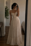 Cream Floral Corset Tiered Maxi Dress