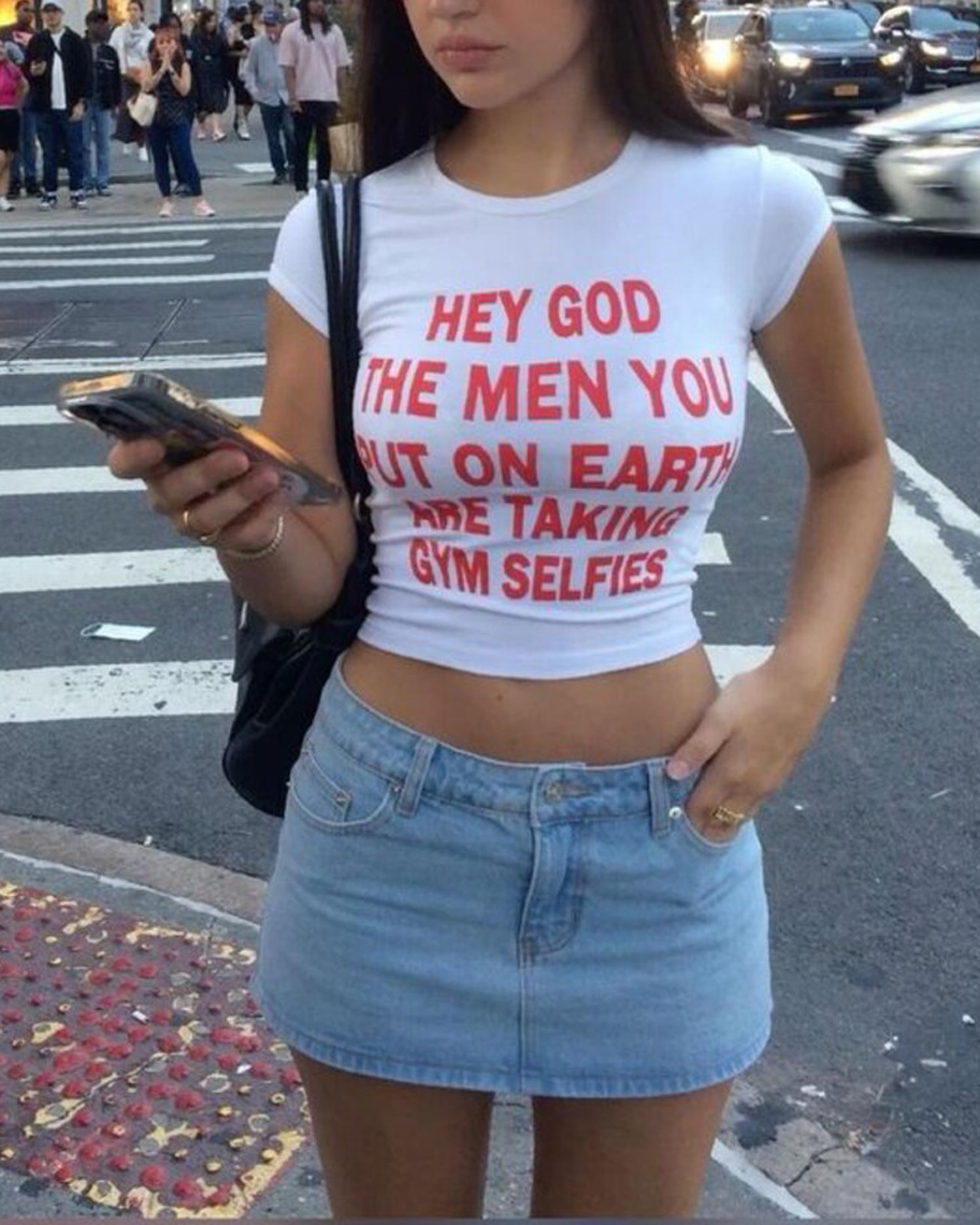 Hey God Gym Selfies Graphic Baby Tee