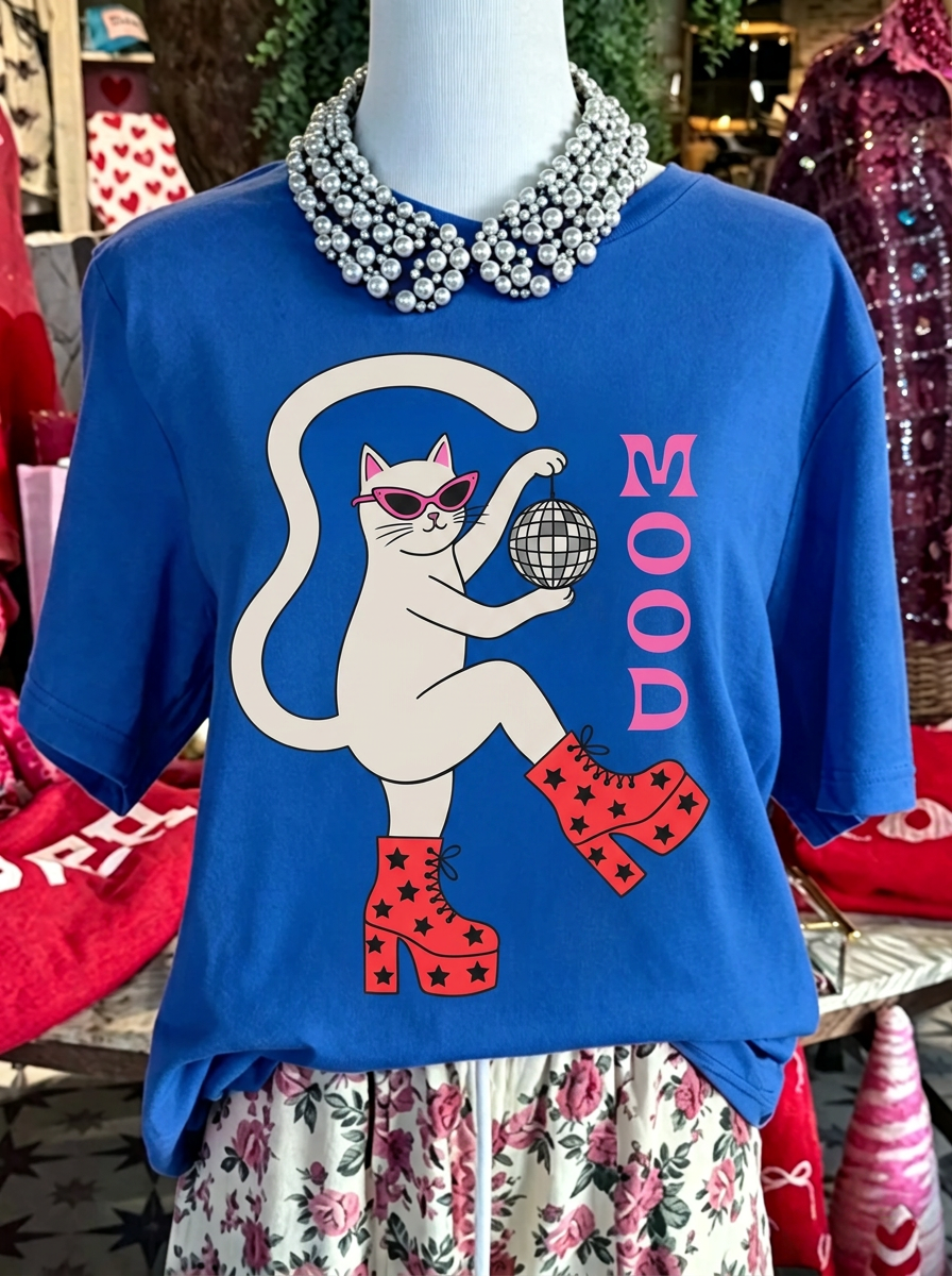 Disco Cat Graphic Tee