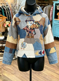 Denim Patchwork Quilted Hoodie