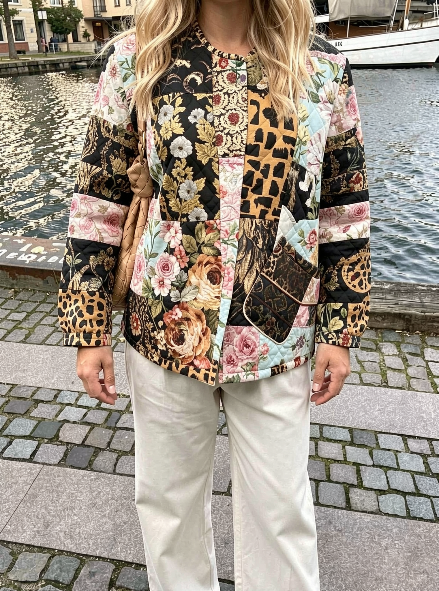 Patchwork Floral And Leopard Quilted Jacket