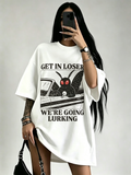 Mothman Get In Loser Graphic Oversized Tee