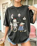 Creepy Circus Animal Graphic Oversized Tee
