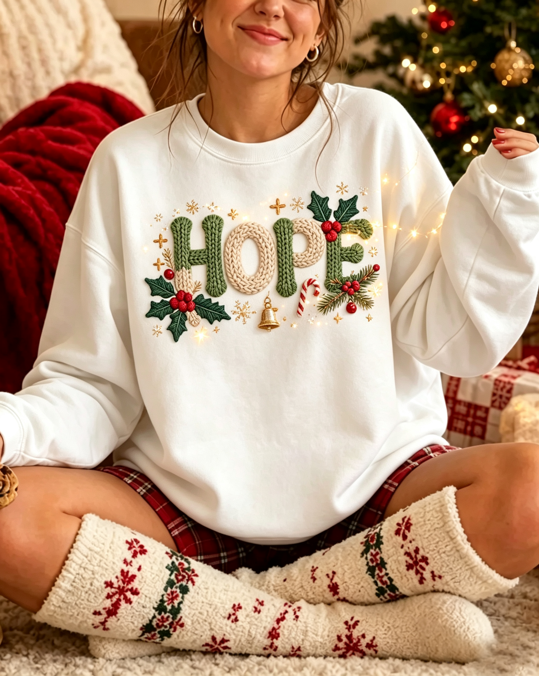 White Hope Holly Berry Embroidered Sweatshirt