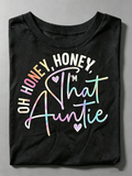Black Oh Honey Honey Auntie Graphic T-Shirt