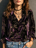 Purple Velvet Floral Shirt