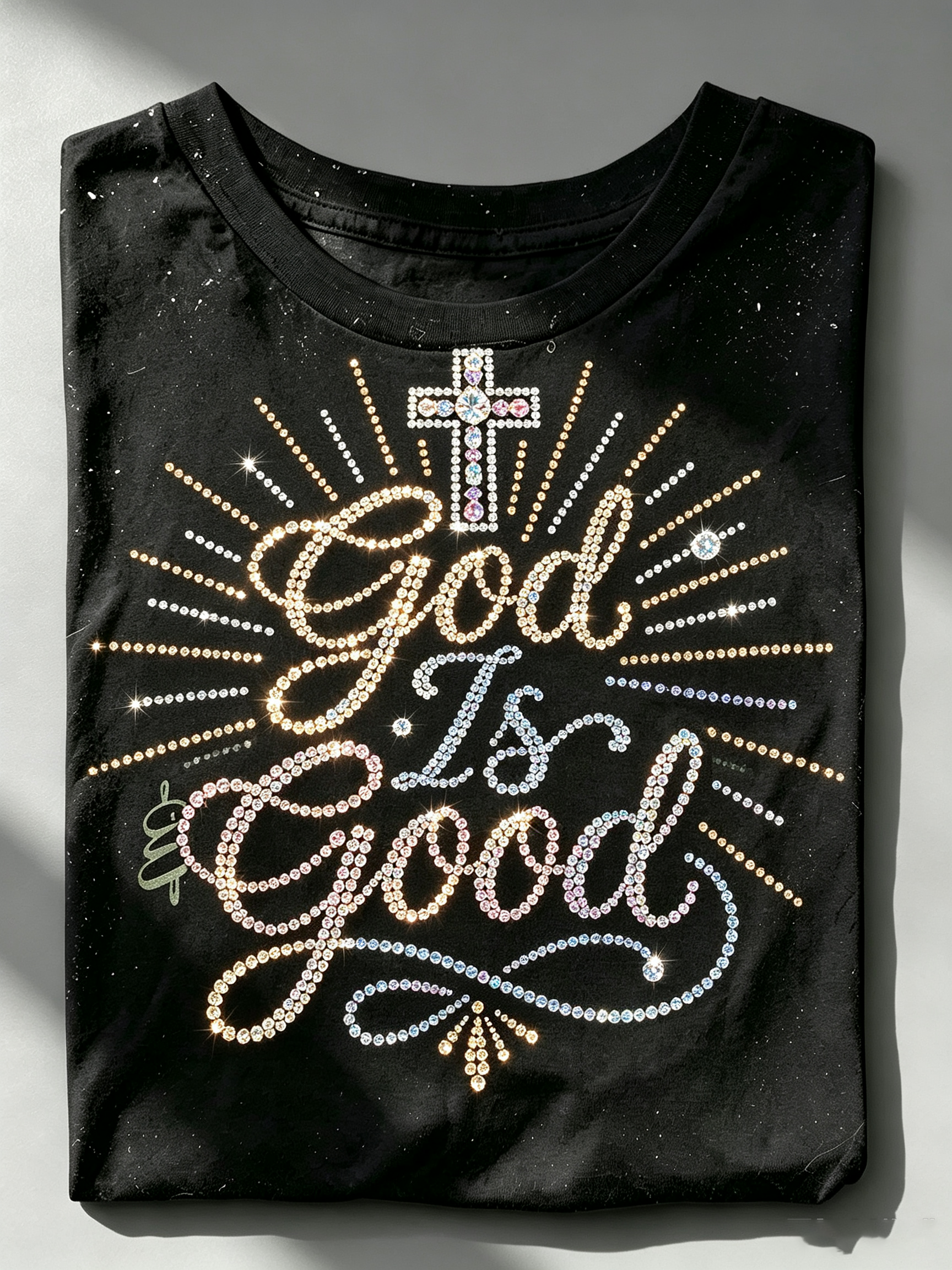 Black God Is Good Rhinestone T-Shirt