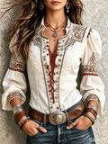Cream Corset Lace-Up Blouse