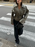 Sage Belted Trench Jacket