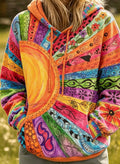 Multicolor Abstract Print Hoodie